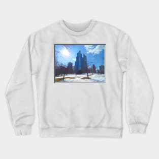 Snowy Chicago, architecture photography Crewneck Sweatshirt